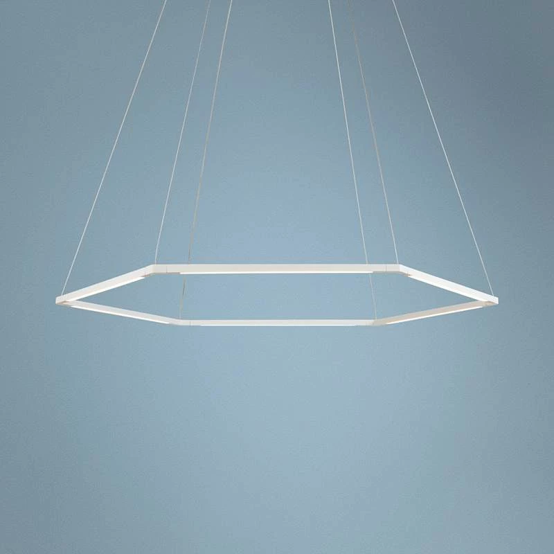 Z-Bar Honeycomb 35 3/4" Wide Matte White LED Pendant Light 3 Z-Bar Honeycomb 35 3/4" Wide Matte White LED Pendant Light