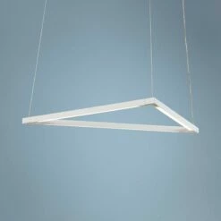 Z-Bar Triangle 18 1/2" Wide Matte White LED Pendant Light