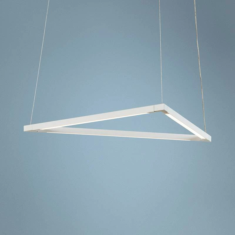 Z-Bar Triangle 18 1/2" Wide Matte White LED Pendant Light 3 Z-Bar Triangle 18 1/2" Wide Matte White LED Pendant Light