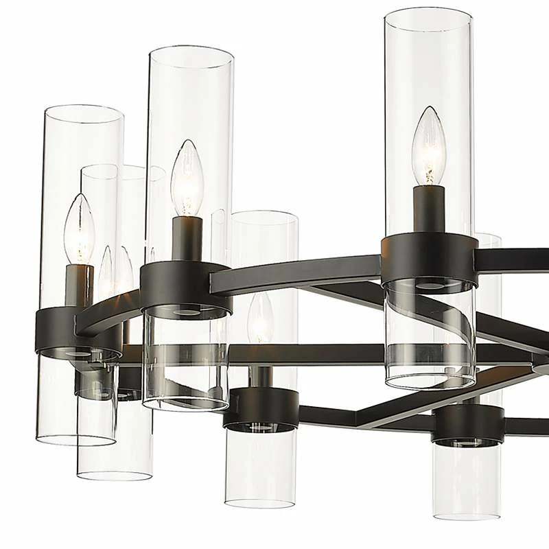 Z-Lite Datus 43.5" Wide 12-Light Matte Black Modern Ring Chandelier 6 Z-Lite Datus 43.5" Wide 12-Light Matte Black Modern Ring Chandelier - Image 4