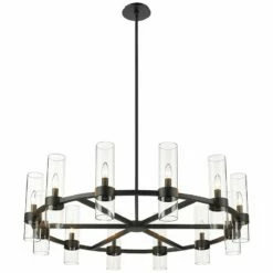 Z-Lite Datus 43.5" Wide 12-Light Matte Black Modern Ring Chandelier 14 Z-Lite Datus 43.5" Wide 12-Light Matte Black Modern Ring Chandelier -Lighting Sales Shop z lite datus 43 5 inch wide 12 light matte black modern ring chandelier 875d4views3