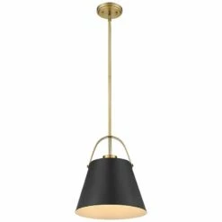 Z-Lite Studio 12.5" Wide Matte Black And Heritage Brass Modern Pendant -Lighting Sales Shop z lite studio 12 5 inch wide matte black and heritage brass modern pendant 736d4views4