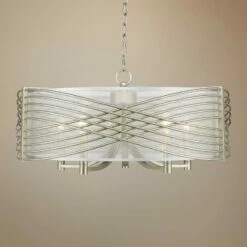 Golden Lighting Zara 25 3/4" Wide White Gold 5-Light Drum Chandelier