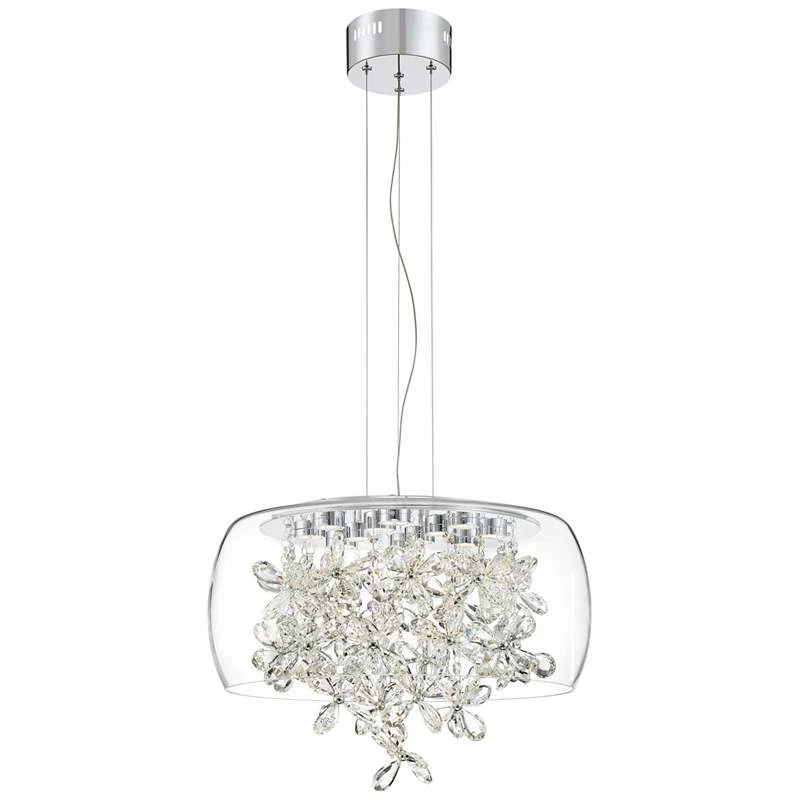 Zeev Destiny 20" Wide Chrome And Glass LED Pendant Light 4 Zeev Destiny 20" Wide Chrome And Glass LED Pendant Light - Image 2