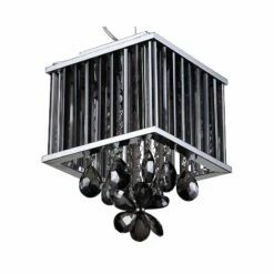Zeev Easton 8"W Chrome And Smoke Crystal Mini Pendant Light -Lighting Sales Shop zeev easton 8 inchw chrome and smoke crystal mini pendant light 78x77views1