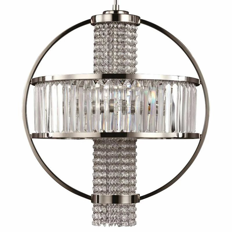Zeev Metropolis 22"W Polished Nickel Crystal Pendant Light 5 Zeev Metropolis 22"W Polished Nickel Crystal Pendant Light - Image 3
