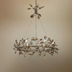 Lighting Sales Shop 25 Zeev Misthaven 32"W Antique Gold Crystal 6-Light Chandelier