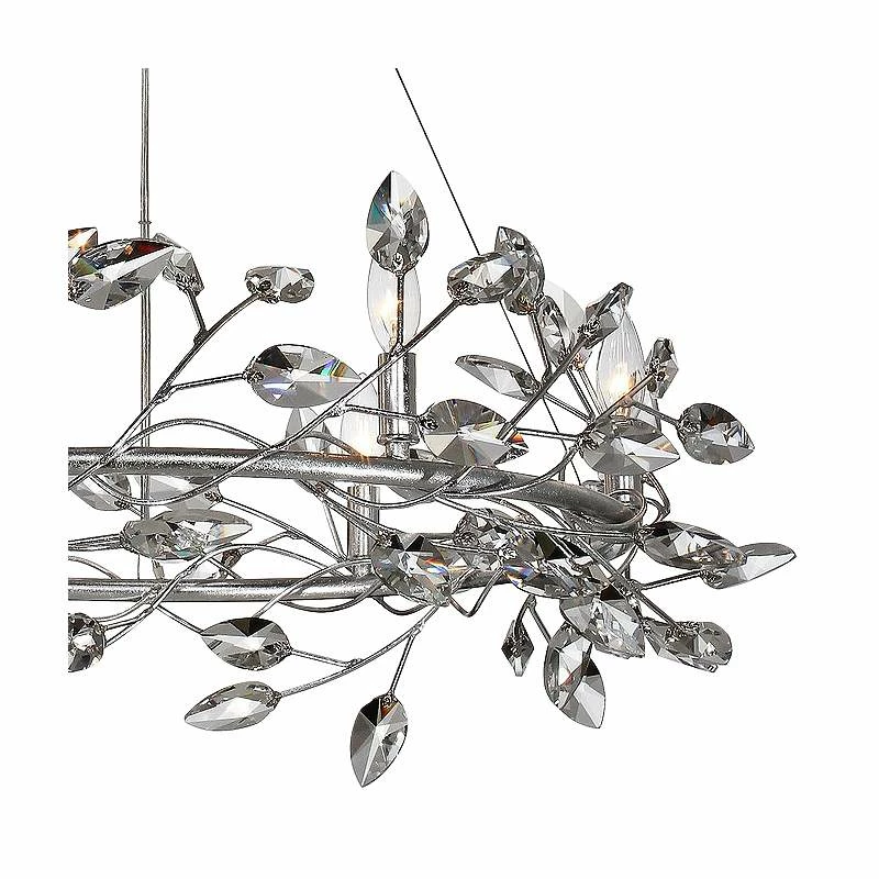 Zeev Misthaven 32"W Silver Leaf Crystal 6-Light Chandelier 5 Zeev Misthaven 32"W Silver Leaf Crystal 6-Light Chandelier - Image 3