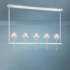 Lighting Sales Shop 19 Zeev Parisian 46"W Nickel Kitchen Island Light Chandelier