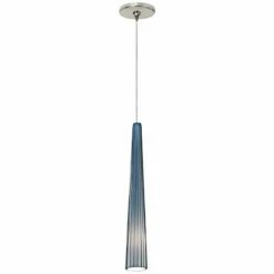 Lighting Sales Shop 17 Zenith 3"W Blue Glass And Satin Nickel Freejack Mini Pendant