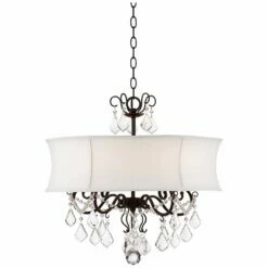 Lighting Sales Shop -Lighting Sales Shop zula white shade 22 inch wide crystal chandelier 2r758