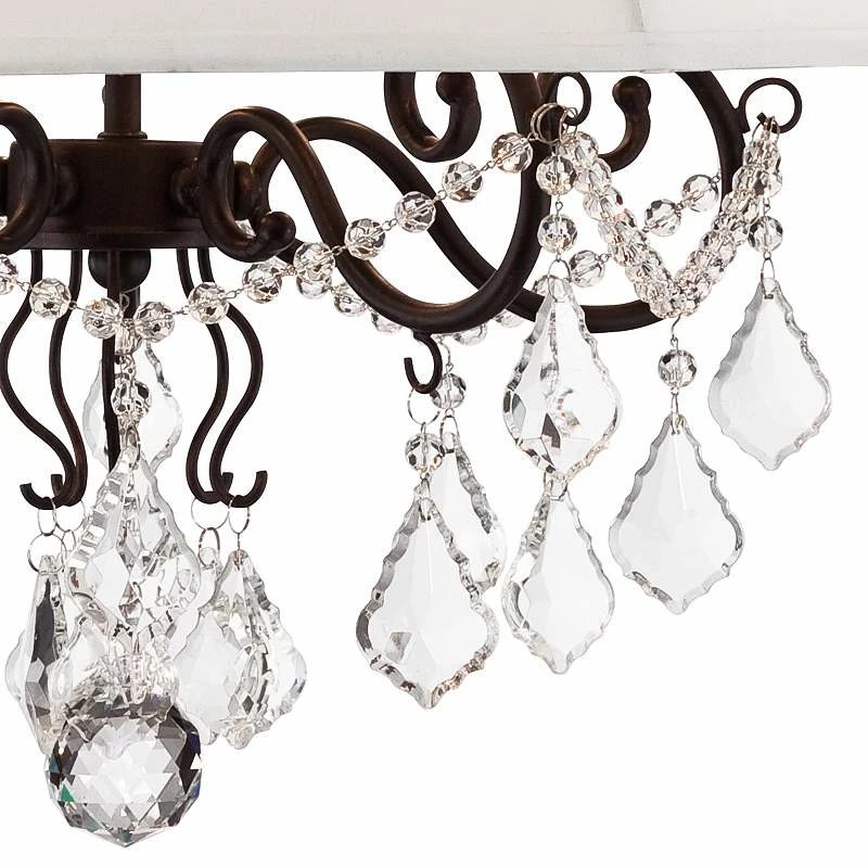 Zula White Shade 22" Wide Crystal Chandelier 5 Zula White Shade 22" Wide Crystal Chandelier - Image 3